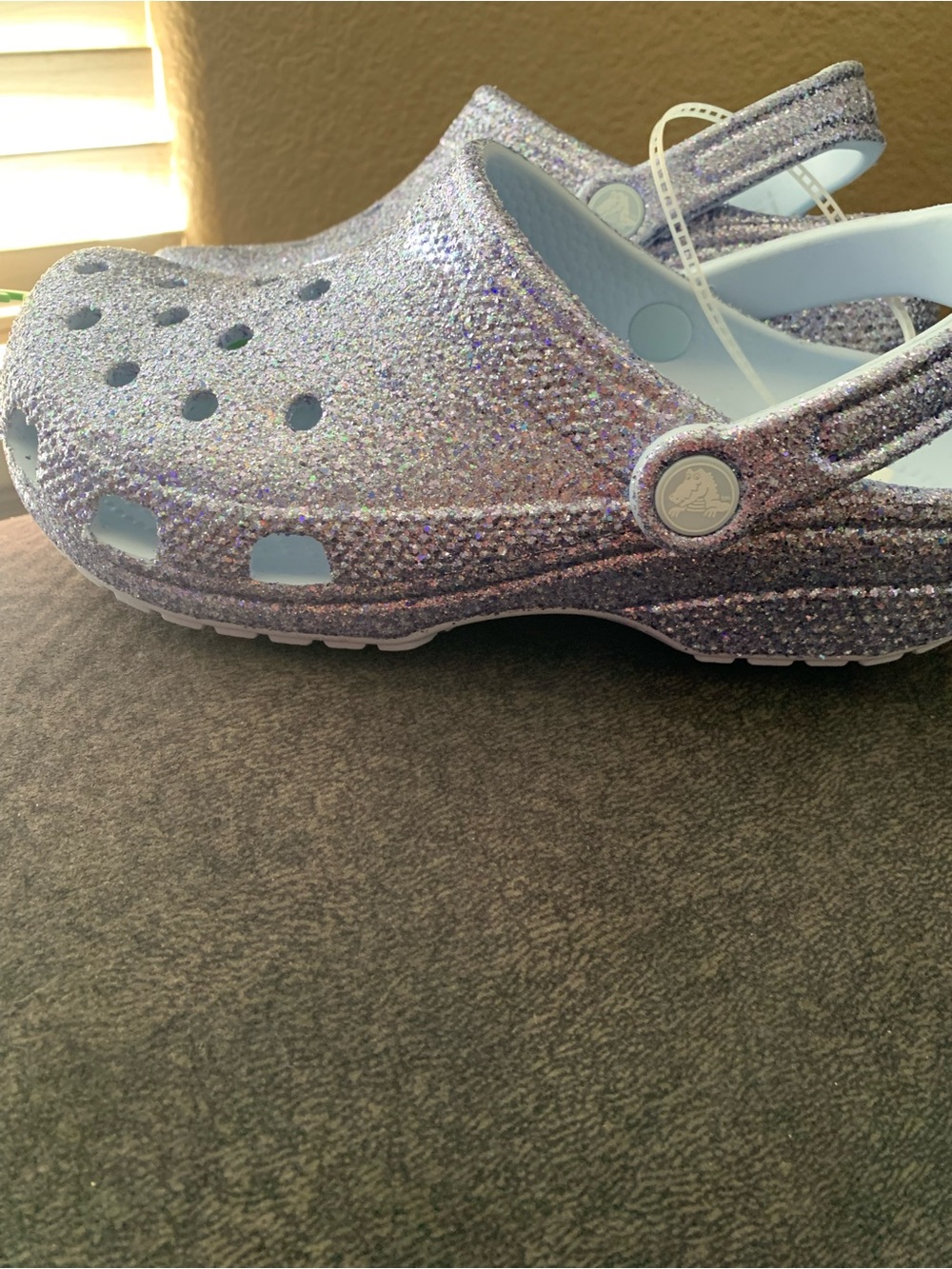 NWT - Kids' Classic Chunky Glitter Clog - Blue Frost/Purple Glitter Size J5